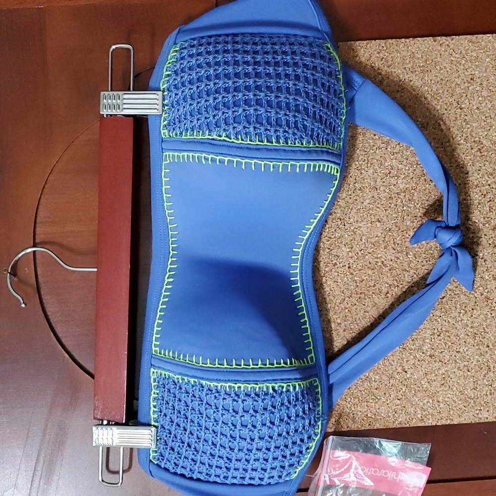 Purple w neon green bikini top D/DD cup